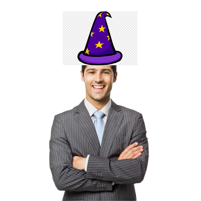 You, master wizard, wearing the hat.